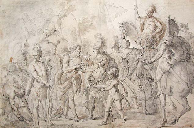 Bolognese artist, 18th century, ancient soldiers